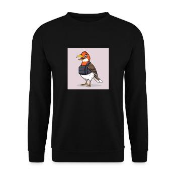 Baddass birdie - Unisex Sweatshirt - black - Front - Alina (178cm) & Michal (187cm)
