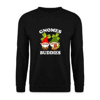Gnomes Buddies Drôle Gnome Jardinage Cadeau - Sweat-shirt Unisexe - noir - Devant - Alina (178cm) & Michal (187cm)