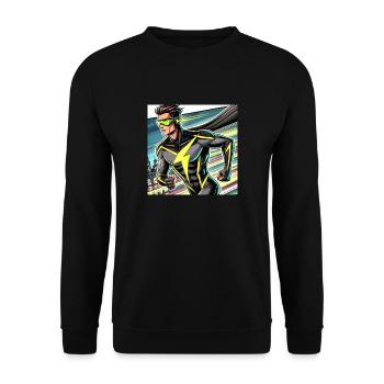 Superheld - Unisex Pullover - Schwarz - Vorne - Alina (178cm) & Michal (187cm)