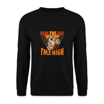 Dirt Biker Riding Ride The Sky FMX High Dirt Bike - Unisex Sweatshirt - black - Front - Alina (178cm) & Michal (187cm)