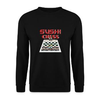 Sushi Lover Sushi Chess Sushi - Unisex Sweatshirt - black - Front - Alina (178cm) & Michal (187cm)