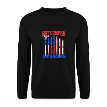 Dirt Biker Riding Gate ́s Dropped Go Racing - Unisex Sweatshirt - black - Front - Alina (178cm) & Michal (187cm)