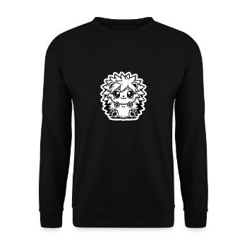 Fluffy Hedgehog - Cute and Cuddly - Unisex Pullover - Schwarz - Vorne - Alina (178cm) & Michal (187cm)
