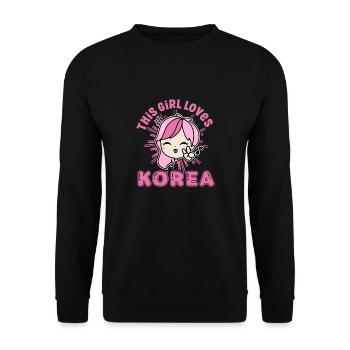 Korean Drama Enthusiast Exclusive Collection Gifts - Unisex Pullover - Schwarz - Vorne - Alina (178cm) & Michal (187cm)