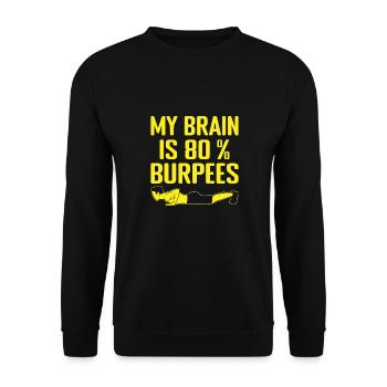 Fitness Fanatics My Brain 80% Burpees Calisthenics - Unisex Pullover - Schwarz - Vorne - Alina (178cm) & Michal (187cm)