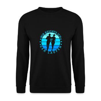 Running Mir Reichts Ich Geh Laufen Marathon Runner - Unisex Pullover - Schwarz - Vorne - Alina (178cm) & Michal (187cm)