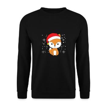 Renard avec chapeau de Noël renards amant idée cadeau - Sweat-shirt Unisexe - noir - Devant - Alina (178cm) & Michal (187cm)