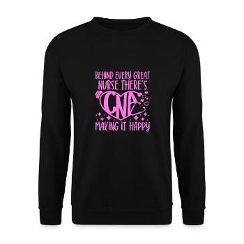 CNA Nursing Quotes Funny Nurse Lovers Cute CNA - Unisex Sweatshirt - black - Front - Alina (178cm) & Michal (187cm)