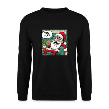 Drunken Santa - Unisex Pullover - Schwarz - Vorne - Alina (178cm) & Michal (187cm)