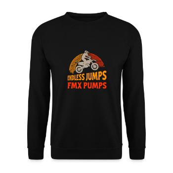 motard tout-terrain faisant des sauts sans fin FMX Pompes - Sweat-shirt Unisexe - noir - Devant - Alina (178cm) & Michal (187cm)
