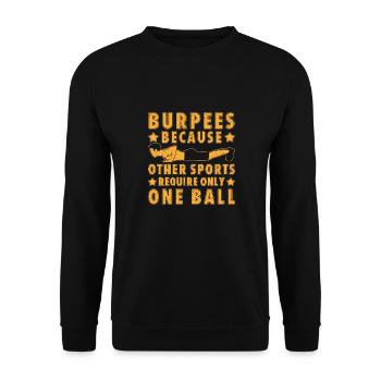 Fanatiques de fitness Burpees Autres sports Un ballon - Sweat-shirt Unisexe - noir - Devant - Alina (178cm) & Michal (187cm)