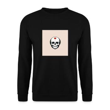 Kopf mit Herz - Unisex Pullover - Schwarz - Vorne - Alina (178cm) & Michal (187cm)