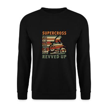 Dirt Biker Riding Get ́s Me Revved Up Dirt Bike - Unisex Sweatshirt - black - Front - Alina (178cm) & Michal (187cm)