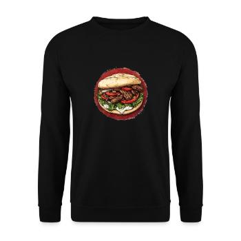 Hearty kebab with fresh ingredients - Unisex Sweatshirt - black - Front - Alina (178cm) & Michal (187cm)