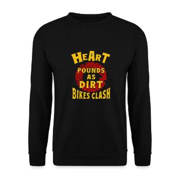 Dirt Biker Riding Heart Pounds As Dirt Bike - Unisex Pullover - Schwarz - Vorne - Alina (178cm) & Michal (187cm)