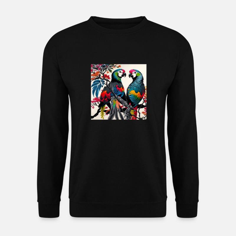 Papageien - Unisex Pullover - Schwarz