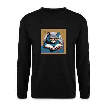Eine schlaue Katze - Unisex Pullover - Schwarz - Vorne - Alina (178cm) & Michal (187cm)
