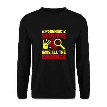 Majeure en sciences médico-légales ont toutes les preuves médico-légales - Sweat-shirt Unisexe - noir - Devant - Alina (178cm) & Michal (187cm)