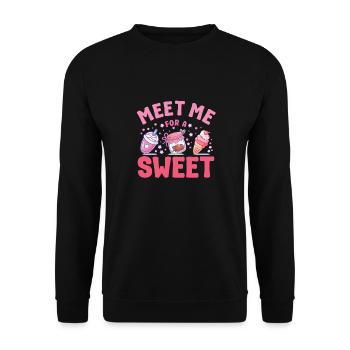 Cake Baker Meet Me For A Sweet Cupcake - Unisex Sweatshirt - black - Front - Alina (178cm) & Michal (187cm)