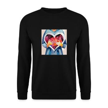 With all my heart - Unisex Sweatshirt - black - Front - Alina (178cm) & Michal (187cm)