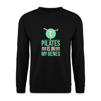 Le yoga Pilates est dans mes gènes Funny Yoga - Sweat-shirt Unisexe - noir - Devant - Alina (178cm) & Michal (187cm)