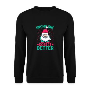 Garden Gnome Costume Gnome One Does It Better - Unisex Pullover - Schwarz - Vorne - Alina (178cm) & Michal (187cm)