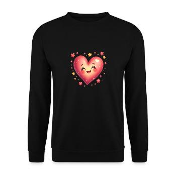 Creative Heart Design - Star Flowers Love - Unisex Sweatshirt - black - Front - Alina (178cm) & Michal (187cm)