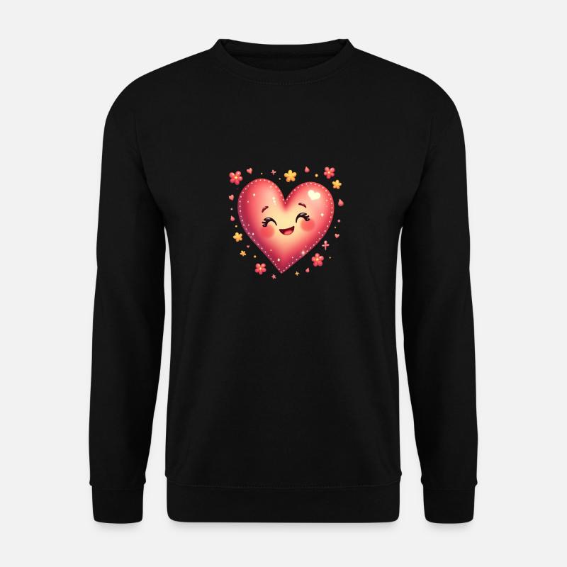 Creative Heart Design - Sterne Blumen Liebe - Unisex Pullover - Schwarz
