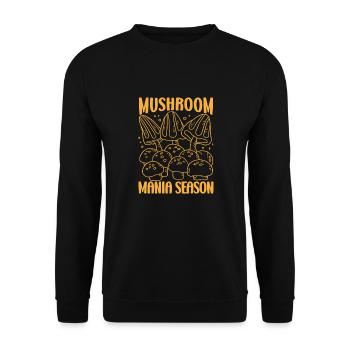 Chasseur de champignons Saison de la folie des champignons - Sweat-shirt Unisexe - noir - Devant - Alina (178cm) & Michal (187cm)