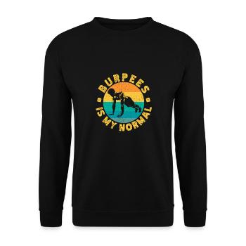 Fitness Fanatics Burpees Is My Normal Calisthenics - Unisex Sweatshirt - black - Front - Alina (178cm) & Michal (187cm)