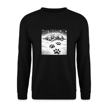 paw prints in the snow - Unisex Sweatshirt - black - Front - Alina (178cm) & Michal (187cm)