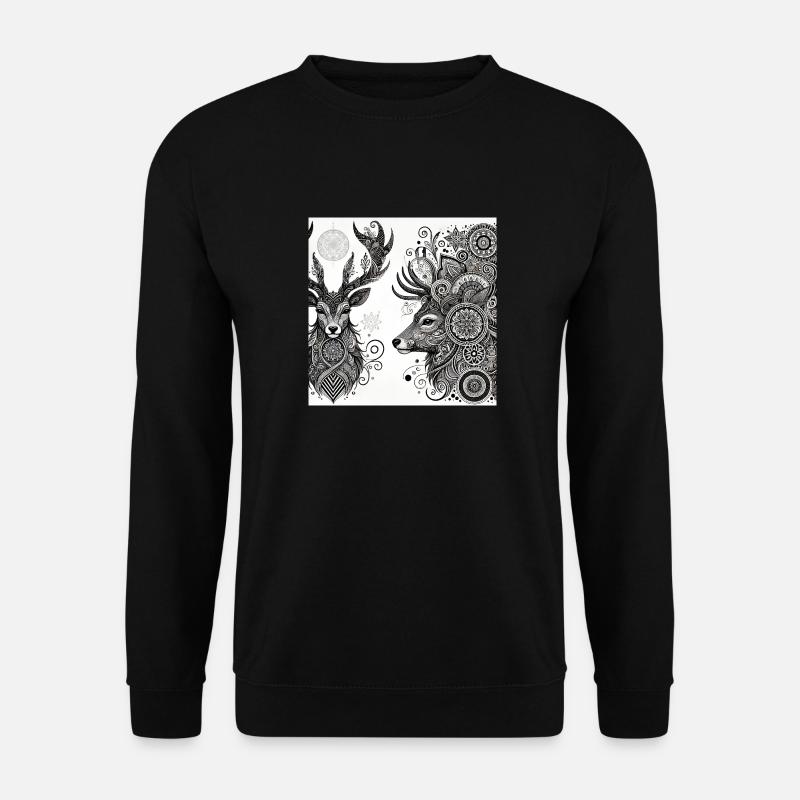 Hirsch II - Unisex Pullover - Schwarz