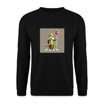 Stop - Not Pass - Unisex Sweatshirt - black - Front - Alina (178cm) & Michal (187cm)