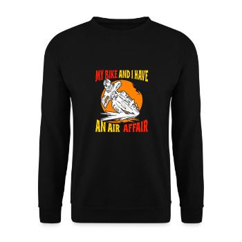 Dirt Biker Riding My Bike & I Have An Air Affair - Unisex Sweatshirt - black - Front - Alina (178cm) & Michal (187cm)