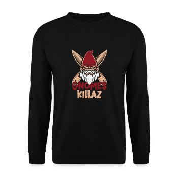 Garden Gnome Costume Gnomes Killaz - Unisex Sweatshirt - black - Front - Alina (178cm) & Michal (187cm)