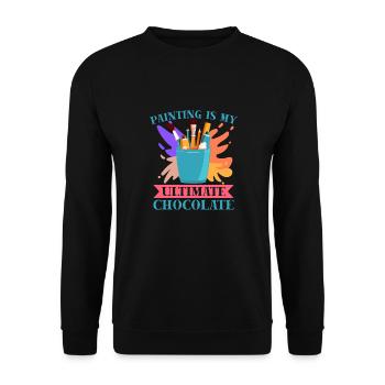 Artist Painter Graphic Painting Ultimate Chocolate - Unisex Sweatshirt - black - Front - Alina (178cm) & Michal (187cm)