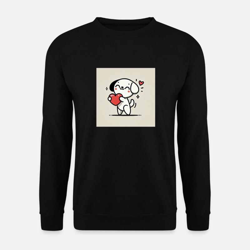 Herz Bringer Hündchen - Unisex Pullover - Schwarz