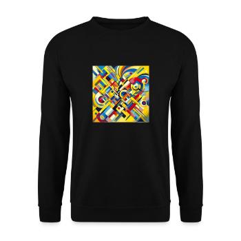 Abstrakte Kunst - Unisex Pullover - Schwarz - Vorne - Alina (178cm) & Michal (187cm)