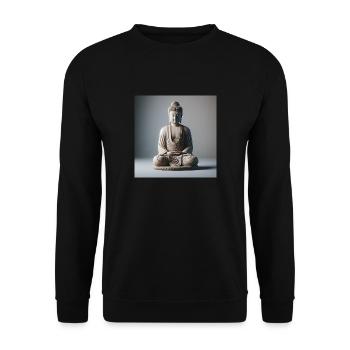 3D Buddha - Unisex Pullover - Schwarz - Vorne - Alina (178cm) & Michal (187cm)