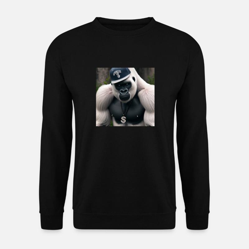 Weißer Gorilla - Unisex Pullover - Schwarz