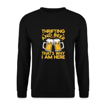Friperie et bière C’est pourquoi ici - Sweat-shirt Unisexe - noir - Devant - Alina (178cm) & Michal (187cm)