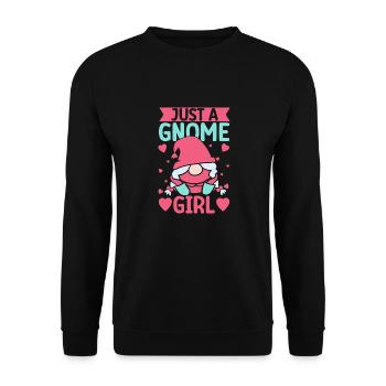 Garden Gnome Costume Just A Gnome Girl Gnome - Unisex Pullover - Schwarz - Vorne - Alina (178cm) & Michal (187cm)