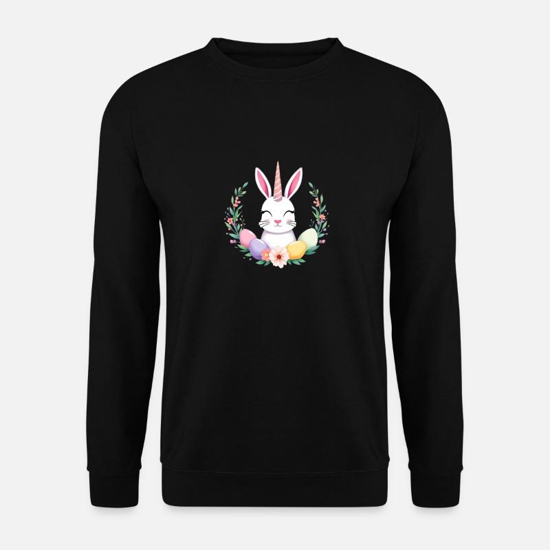 Einhornosterhase - Unisex Pullover - Schwarz