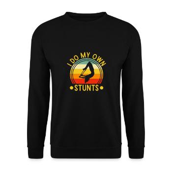I Do My Own Stunts Circus Performer Costume Gifts - Unisex Sweatshirt - black - Front - Alina (178cm) & Michal (187cm)