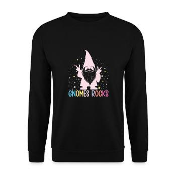 Garden Gnome Costume Gnomes Rocks Gnome - Unisex Sweatshirt - black - Front - Alina (178cm) & Michal (187cm)