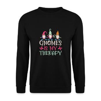 Garden Gnome Costume Gnomes My Therapy - Unisex Sweatshirt - black - Front - Alina (178cm) & Michal (187cm)