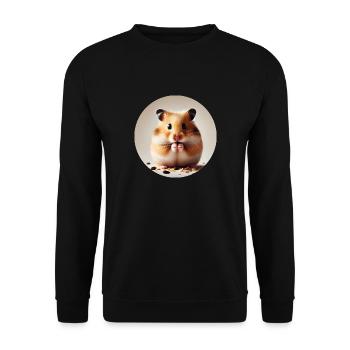Golden hamster - Unisex Sweatshirt - black - Front - Alina (178cm) & Michal (187cm)