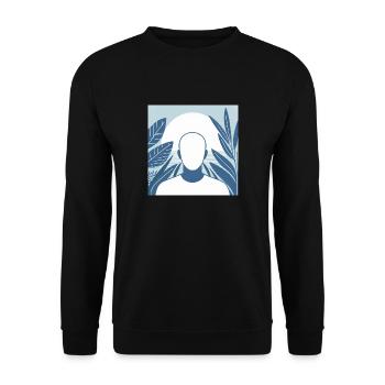 Minimalistische Illustration - Unisex Pullover - Schwarz - Vorne - Alina (178cm) & Michal (187cm)