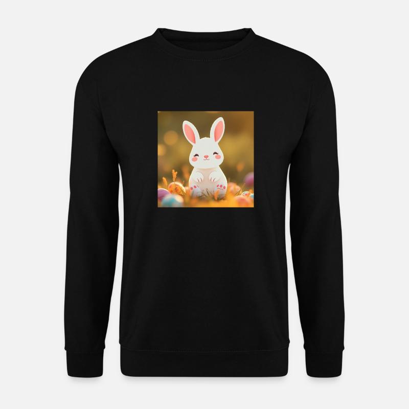 Hasenherz und Osterei - Unisex Pullover - Schwarz
