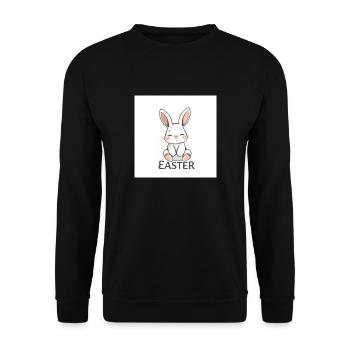 Der Osterzauber des Hasen - Unisex Pullover - Schwarz - Vorne - Alina (178cm) & Michal (187cm)